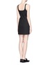 Back View - Click To Enlarge - T BY ALEXANDER WANG - Front zip stretch dress