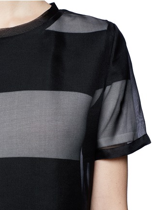 Detail View - Click To Enlarge - T BY ALEXANDER WANG - Organza overlay striped knit dress