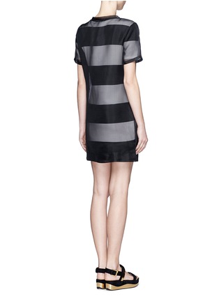 Back View - Click To Enlarge - T BY ALEXANDER WANG - Organza overlay striped knit dress