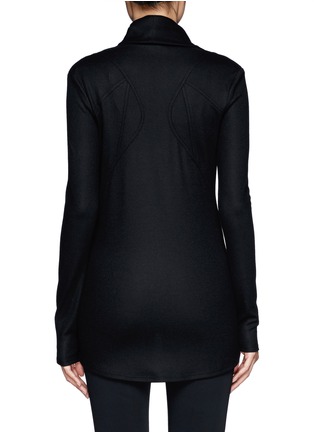 Back View - Click To Enlarge - HELMUT LANG - Draped shawl collar zip-front jacket