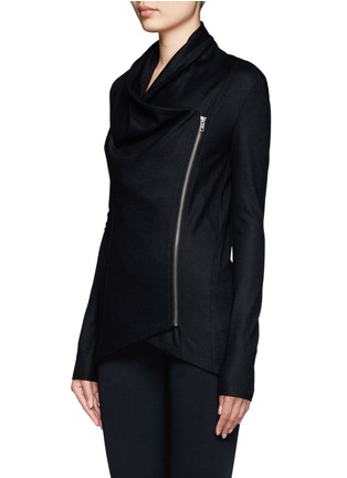 Front View - Click To Enlarge - HELMUT LANG - Draped shawl collar zip-front jacket