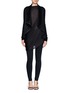 Figure View - Click To Enlarge - HELMUT LANG - Draped shawl collar zip-front jacket