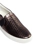 Detail View - Click To Enlarge - LANVIN - Metallic snake embossed leather slip-ons
