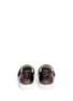 Back View - Click To Enlarge - LANVIN - Metallic snake embossed leather slip-ons