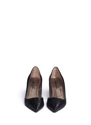 Figure View - Click To Enlarge - LANVIN - Glossy jacquard satin pumps