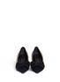 Figure View - Click To Enlarge - 73426 - 'Yvette' metallic trim bow suede pumps