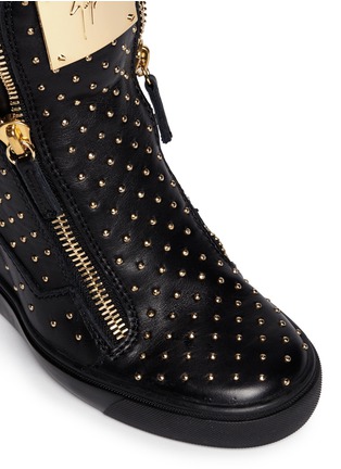 Detail View - Click To Enlarge - 73426 - 'Lorenz' stud leather wedge sneakers
