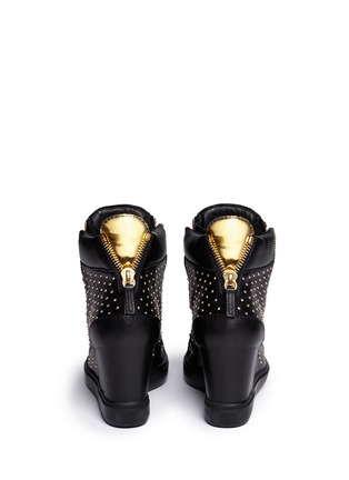 Back View - Click To Enlarge - 73426 - 'Lorenz' stud leather wedge sneakers