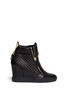 Main View - Click To Enlarge - 73426 - 'Lorenz' stud leather wedge sneakers