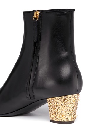 Detail View - Click To Enlarge - 73426 - 'Dirty' crystal spike heel leather boots