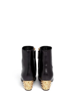 Back View - Click To Enlarge - 73426 - 'Dirty' crystal spike heel leather boots