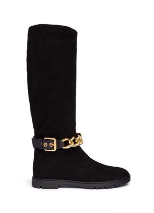 Main View - Click To Enlarge - 73426 - 'Dalila' chain suede boots
