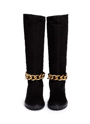 Figure View - Click To Enlarge - 73426 - 'Dalila' chain suede boots