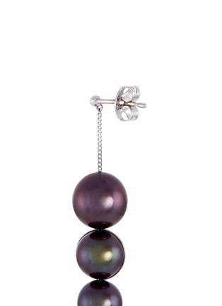 Detail View - Click To Enlarge - TASAKI - 'Shell' freshwater pearl 18k white gold drop earrings