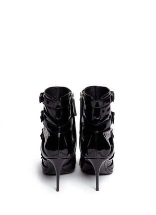 Back View - Click To Enlarge - 73426 - 'Yvette' patent leather buckle boots