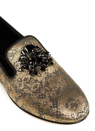 Detail View - Click To Enlarge - 73426 - 'Dalila' lace foil print loafers