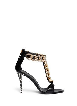 Giuseppe Zanotti Design - Rhinestone pavé chain leather sandals | Women ...