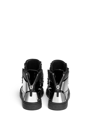 Back View - Click To Enlarge - 73426 - 'London' metal plate patent leather sneakers