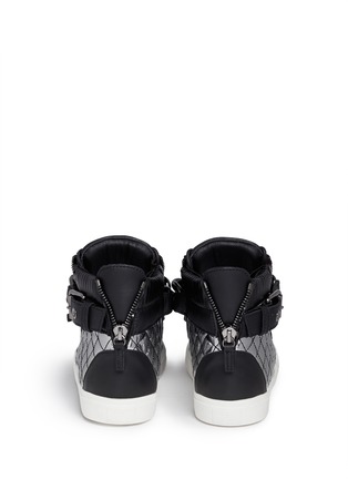 Back View - Click To Enlarge - 73426 - 'London' metallic quilted leather sneakers