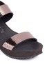 Detail View - Click To Enlarge - PEDRO GARCIA  - 'Feist' metallic cubic strap platform wedge sandals