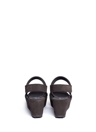 Back View - Click To Enlarge - PEDRO GARCIA  - 'Feist' metallic cubic strap platform wedge sandals