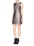 Figure View - Click To Enlarge - DIANE VON FURSTENBERG - 'Yvette' glitter jacquard stretch back dress 