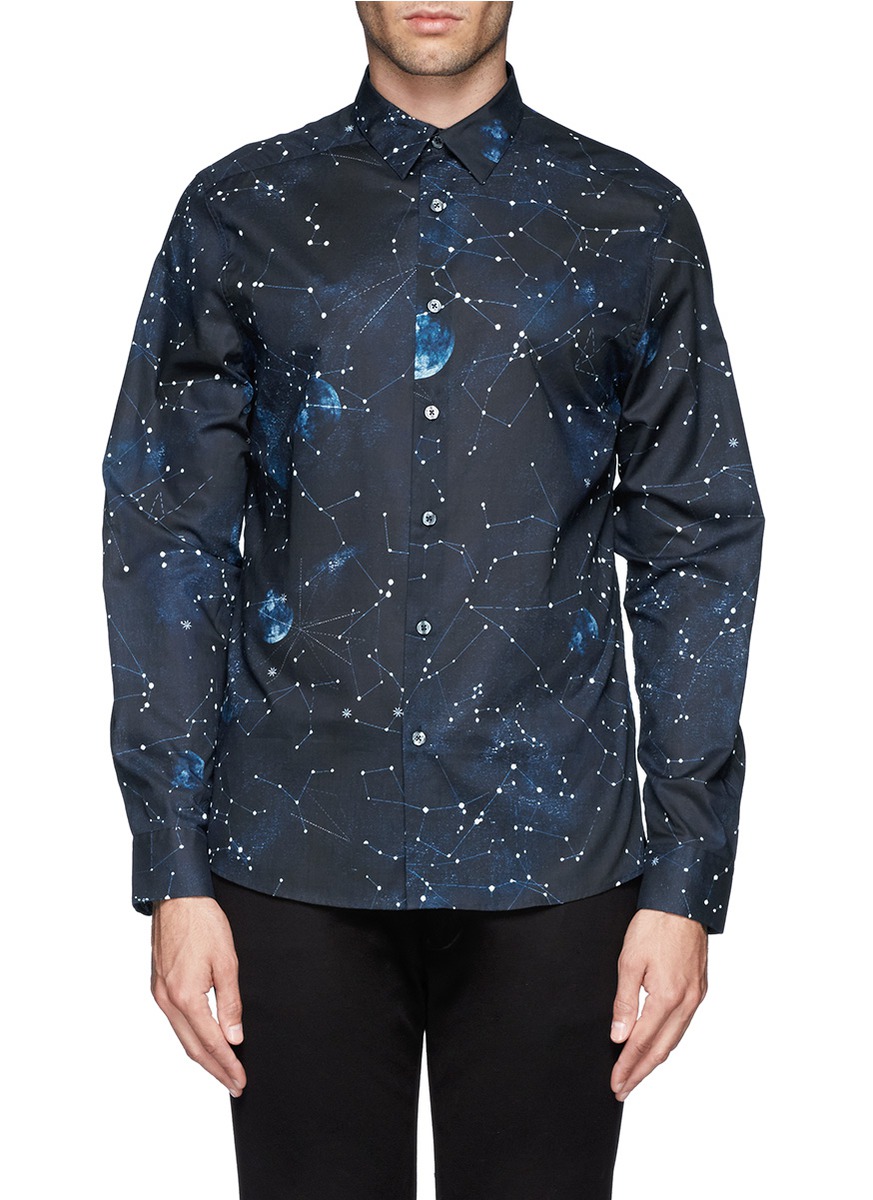 PS BY PAUL SMITH - Astrology print shirt - on SALE | Blue Casual Shirts ...