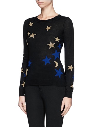 Front View - Click To Enlarge - DIANE VON FURSTENBERG - Star and moon intarsia sweater 