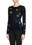 Front View - Click To Enlarge - DIANE VON FURSTENBERG - Star and moon intarsia sweater 