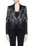 Main View - Click To Enlarge - EMILIO PUCCI - Fring calf hair chain leather wool-blend blazer