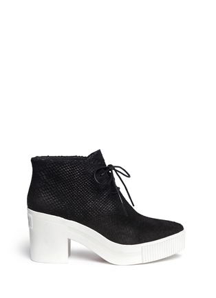 Main View - Click To Enlarge - ASH - 'Lucky' python embossed leather platform booties