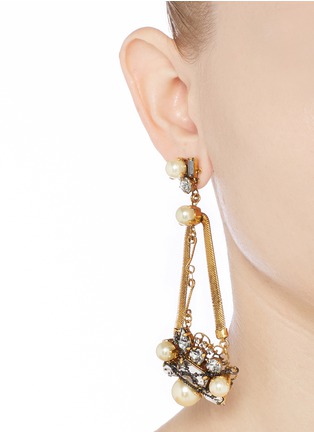 Figure View - Click To Enlarge - ERICKSON BEAMON - 'Stratosphere' crystal chain drop earrings