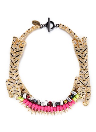 Main View - Click To Enlarge - VENNA - Crystal pavé tiger spike crystal necklace