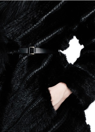 Detail View - Click To Enlarge - YVES SALOMON - Mink tail wool-cashmere raccoon fur coat