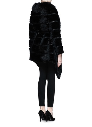 Back View - Click To Enlarge - YVES SALOMON - Mink tail wool-cashmere raccoon fur coat