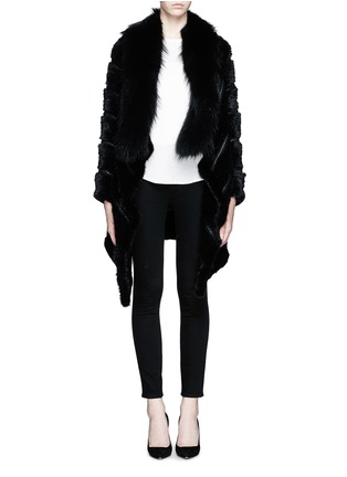 Main View - Click To Enlarge - YVES SALOMON - Mink tail wool-cashmere raccoon fur coat