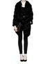Figure View - Click To Enlarge - YVES SALOMON - Mink tail wool-cashmere raccoon fur coat