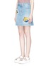 Front View - Click To Enlarge - STELLA MCCARTNEY - Sunset embroidered denim skirt
