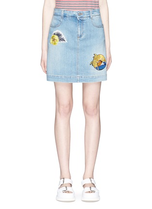 Main View - Click To Enlarge - STELLA MCCARTNEY - Sunset embroidered denim skirt