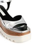 Detail View - Click To Enlarge - STELLA MCCARTNEY - 'Elyse' star appliqué wood platform mirror sandals