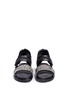 Front View - Click To Enlarge - MARNI - 'Fussbett' embellished crepe satin trim leather sandals