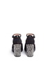 Back View - Click To Enlarge - MARNI - Embellished heel suede and leather sandals