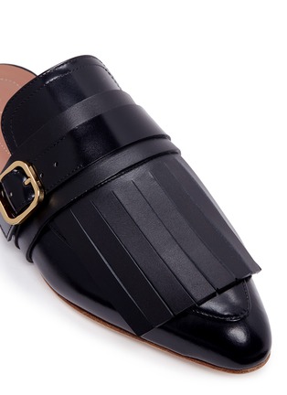 Detail View - Click To Enlarge - MARNI - 'Sabot' leather kiltie mules