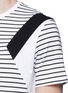 Detail View - Click To Enlarge - NEIL BARRETT - 'Modernist' panel stripe cotton T-shirt