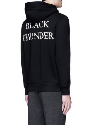 Back View - Click To Enlarge - NEIL BARRETT - 'BLACK THUNDER' thunderbolt print hoodie