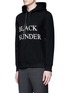 Front View - Click To Enlarge - NEIL BARRETT - 'BLACK THUNDER' thunderbolt print hoodie