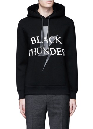 Main View - Click To Enlarge - NEIL BARRETT - 'BLACK THUNDER' thunderbolt print hoodie