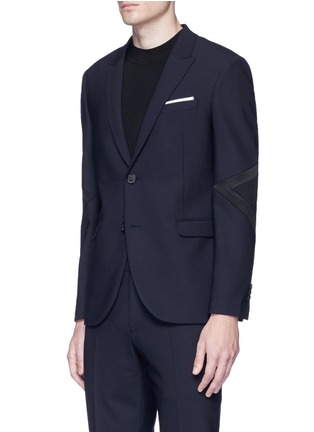 Front View - Click To Enlarge - NEIL BARRETT - 'Modernist' elbow patch blazer