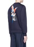 Back View - Click To Enlarge - NEIL BARRETT - Portrait thunderbolt hybrid print neoprene sweatshirt