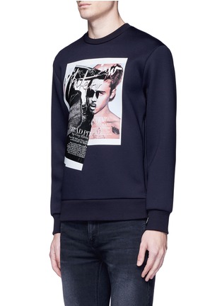Front View - Click To Enlarge - NEIL BARRETT - x Interview 'Brad Bieber' hybrid print sweatshirt